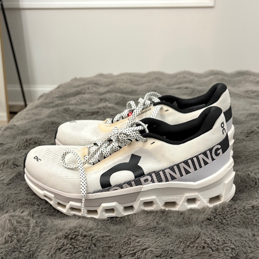 On Running Women's Cream and Black Athletic Shoes